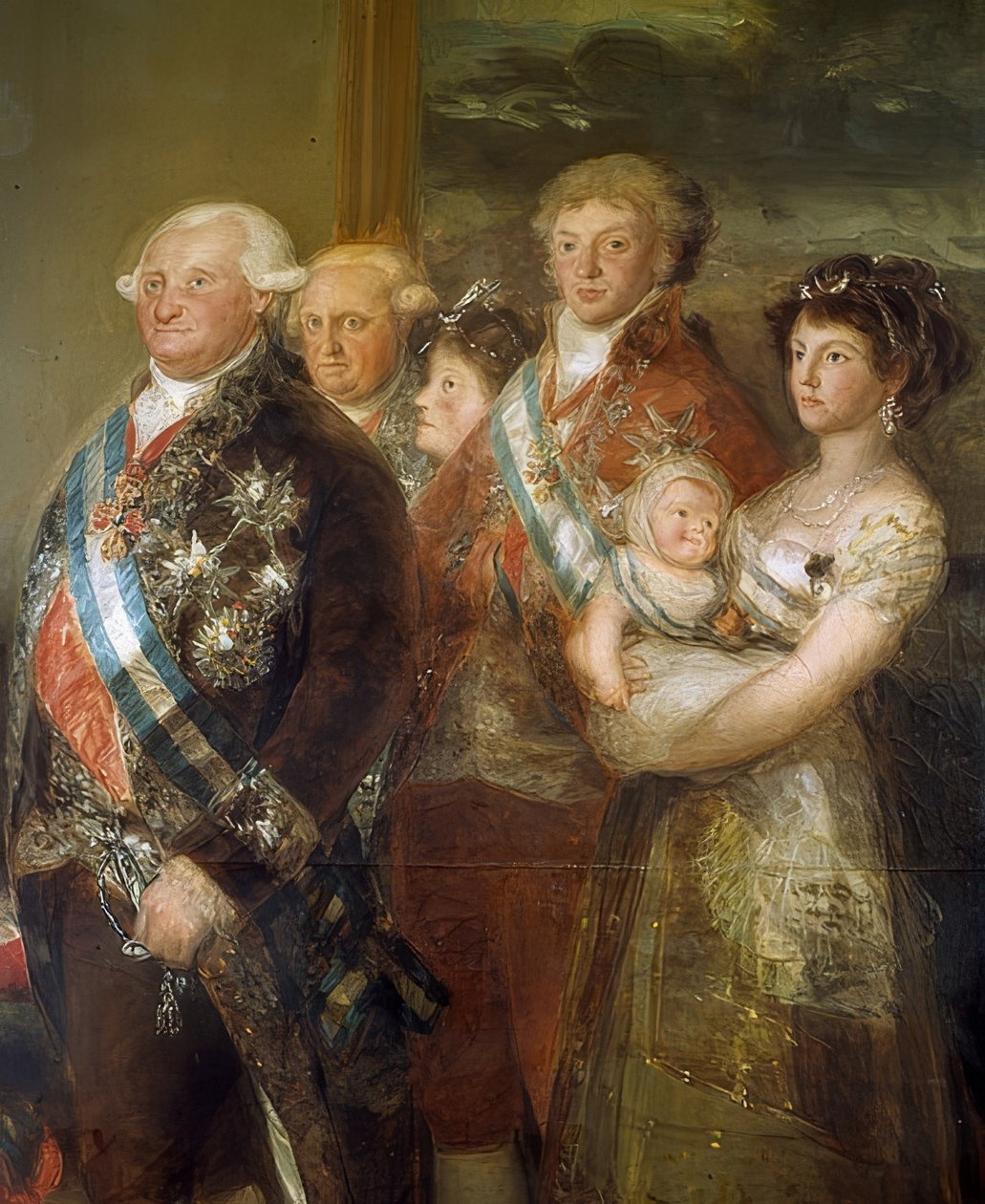 Familien til Charles IV av Spania. 1800/01. detalj av Francisco de Goya