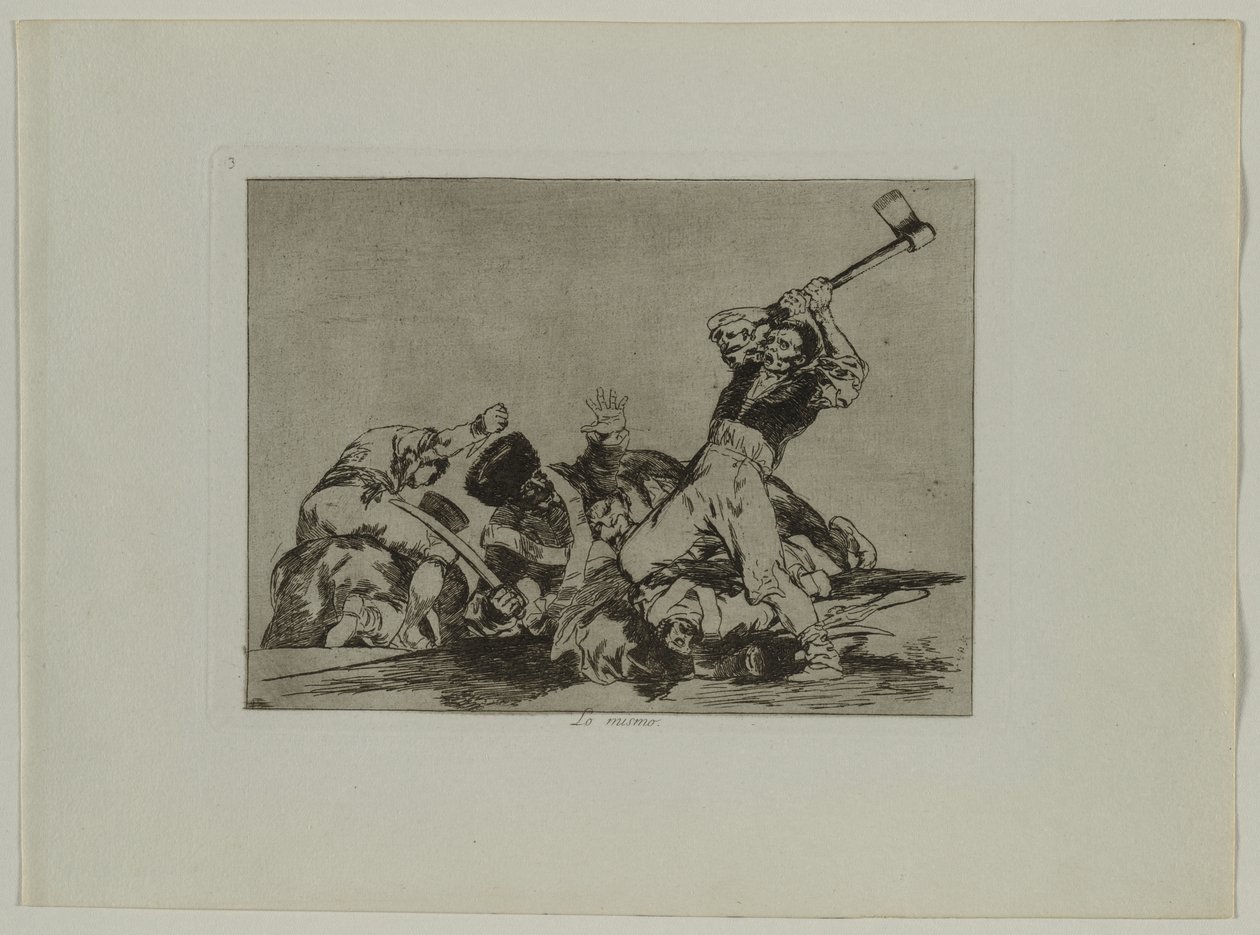 Krigens katastrofer: Pl., 3, The Same Thing, 1810-1813. av Francisco de Goya
