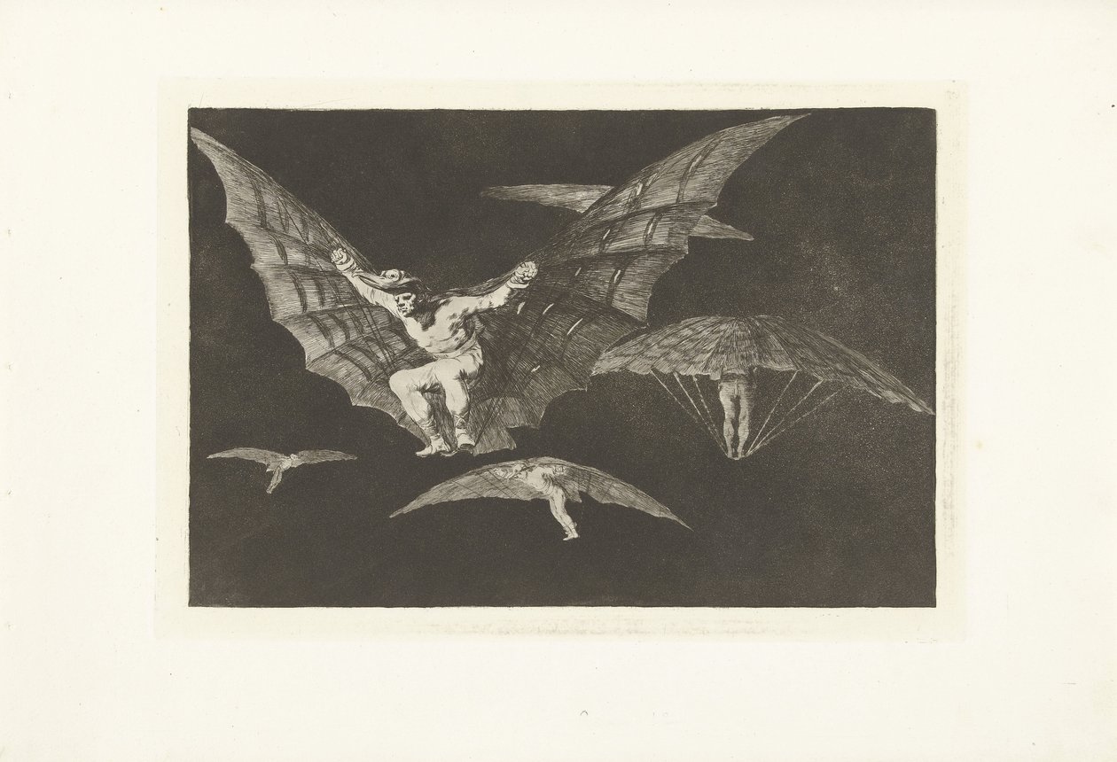 En måte å fly på Mono de volar Los Disparates (The follies) (serietittel) Los Proverbios (Ordspråkene) (serietittel) av Francisco de Goya
