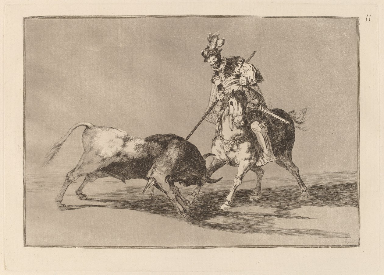 El Cid Campeador som spearing another bull (The Cid Campeador Spearing Another Bull) av Francisco de Goya
