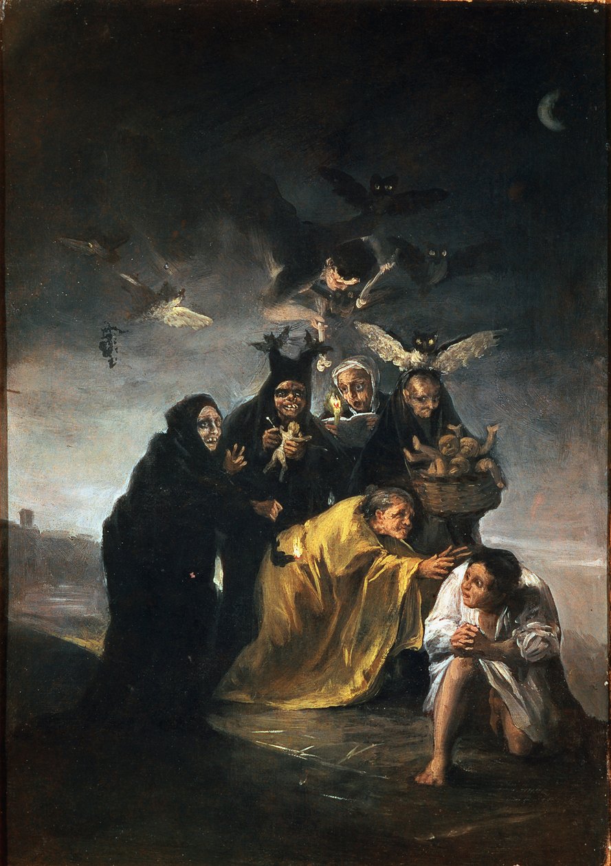 Eksorsisme eller hekser. Maleri av Francisco de GOYA Y LUCIENTES (1746-1828) av Francisco de Goya