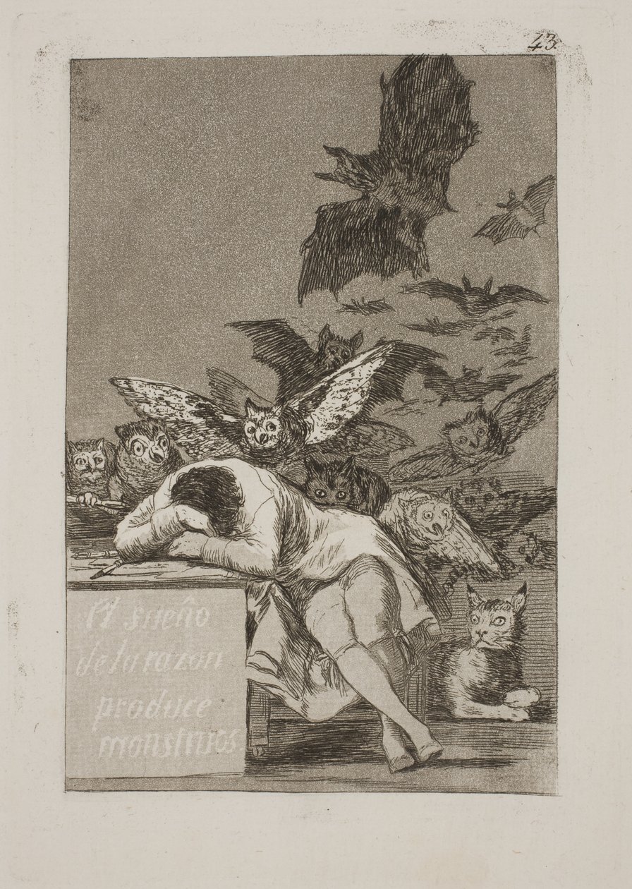 Fornuftens søvn avler monstre av Francisco de Goya