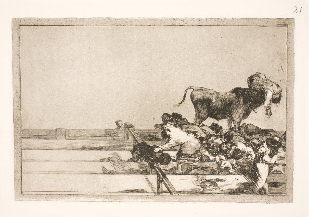 Forferdelige hendelser på frontlinjene på arenaen i Madrid og døden til borgermesteren i Torrejon av Francisco de Goya
