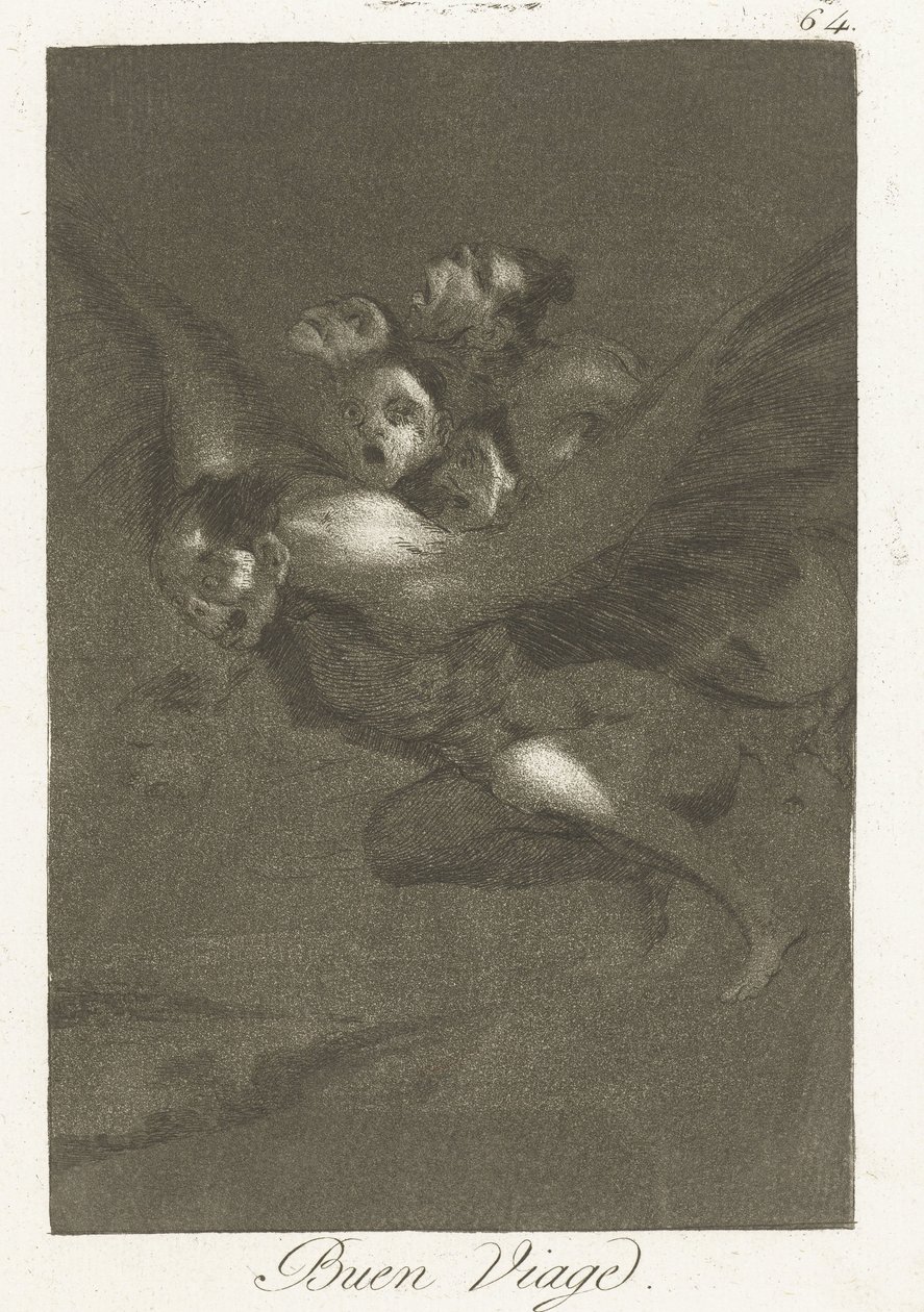 Goede reis Buen Viage (tittel på objekt) Los Caprichos (serietittel) av Francisco de Goya