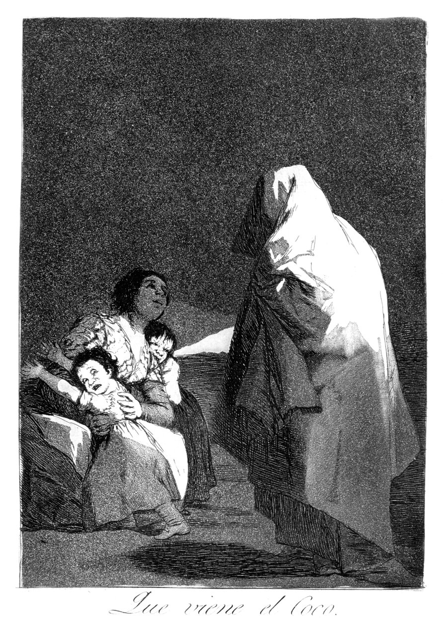 Her kommer bogeyman, 1799 av Francisco de Goya