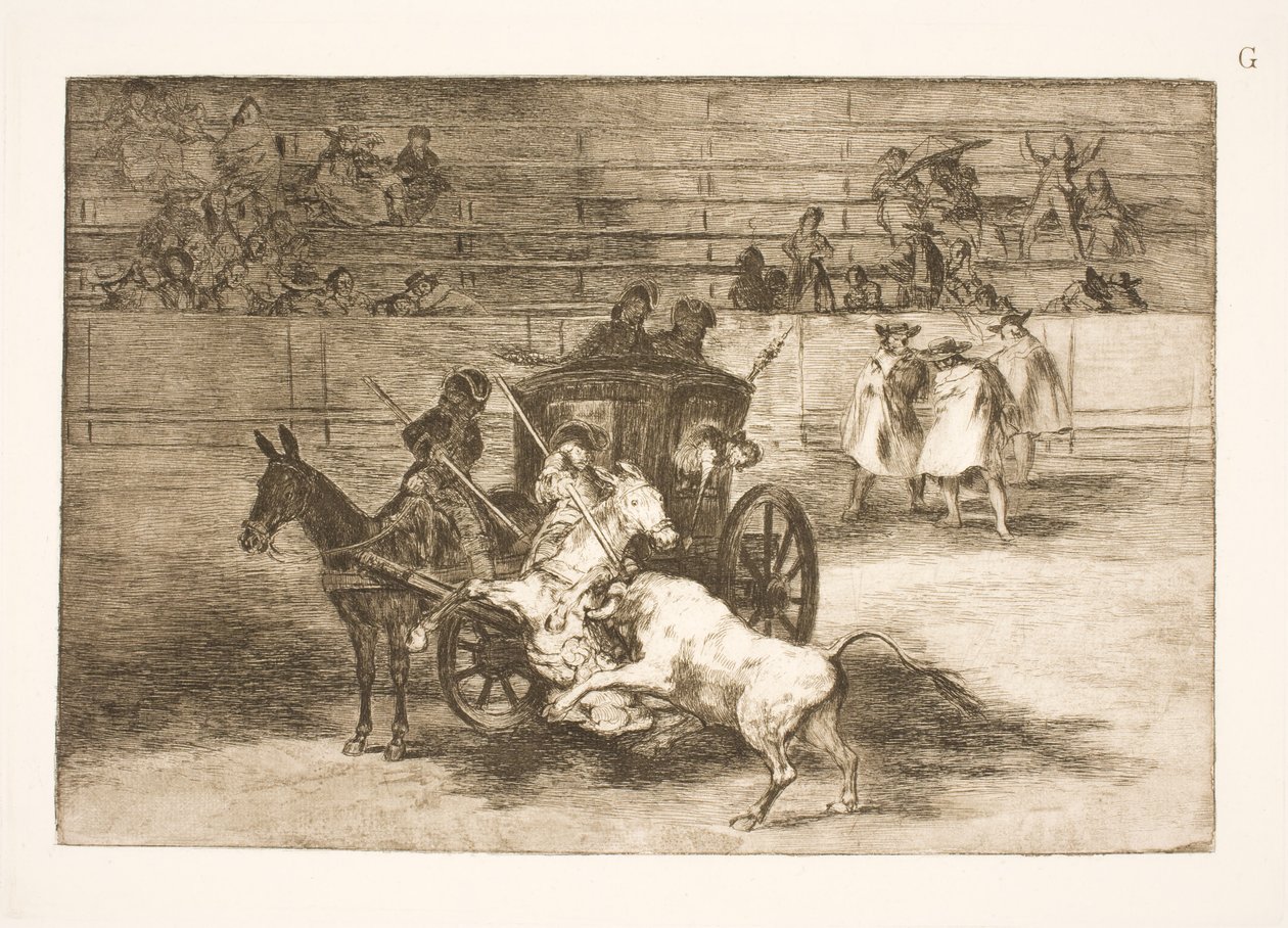 Kamp fra en hestevogn trukket av to esler av Francisco de Goya