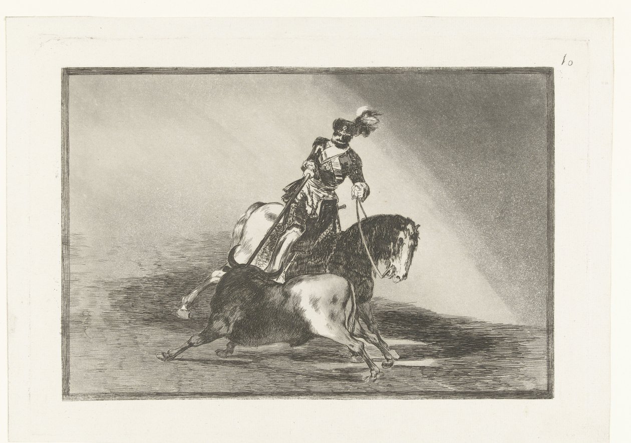 Keiser Charles V kjemper mot en okse Carlos V. lanceando un toro en la plaza de Valladolid Tyrefekting (serietittel) La Tauromaquia (serietittel) av Francisco de Goya