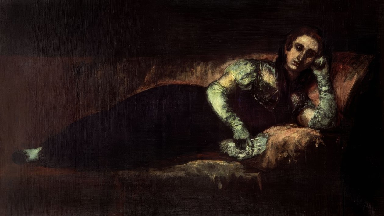 GREVINNEN AV BAENA - 1819 - 92 × 160 av Francisco de Goya