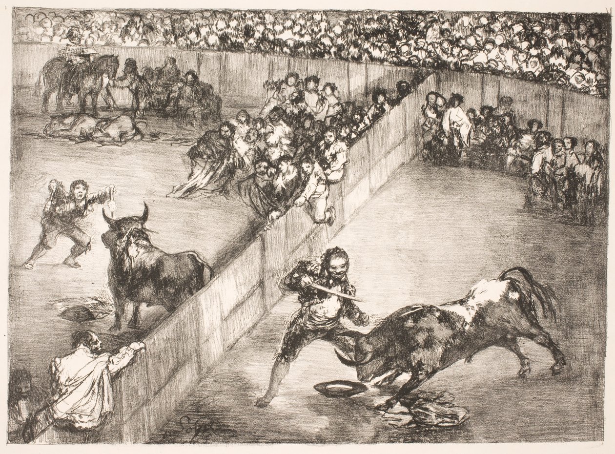 "La Division de la Place" [tyrekamp i delt arena] av Francisco de Goya