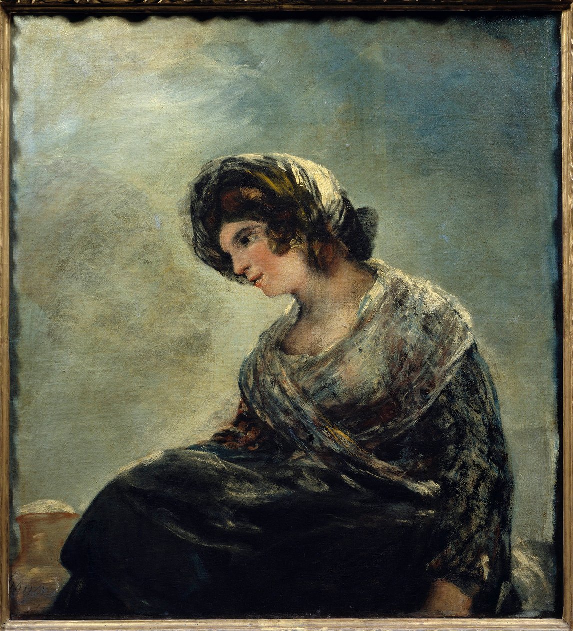 The Dairy of Bordeaux Maleri av Francisco De Goya (1746-1828) 1827. Dim. 0,74 x 0,68 m. Madrid. Musee Du Prado - Melkejenta i Bordeaux. Maleri Francisco de Goya (1746-1828) 1827. 0,74 x 0,68 m. Engmuseet, Madrid av Francisco de Goya
