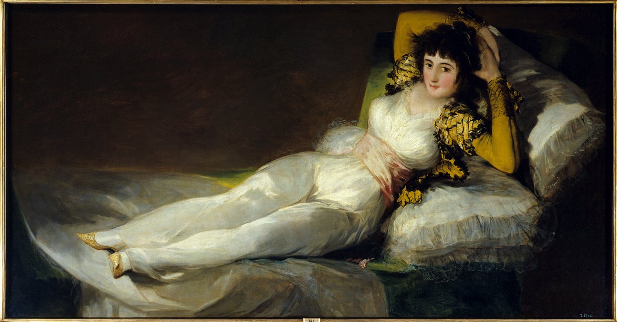 La maja vestida (Den søte vetuen (kledd). Maleri av Francisco de Goya