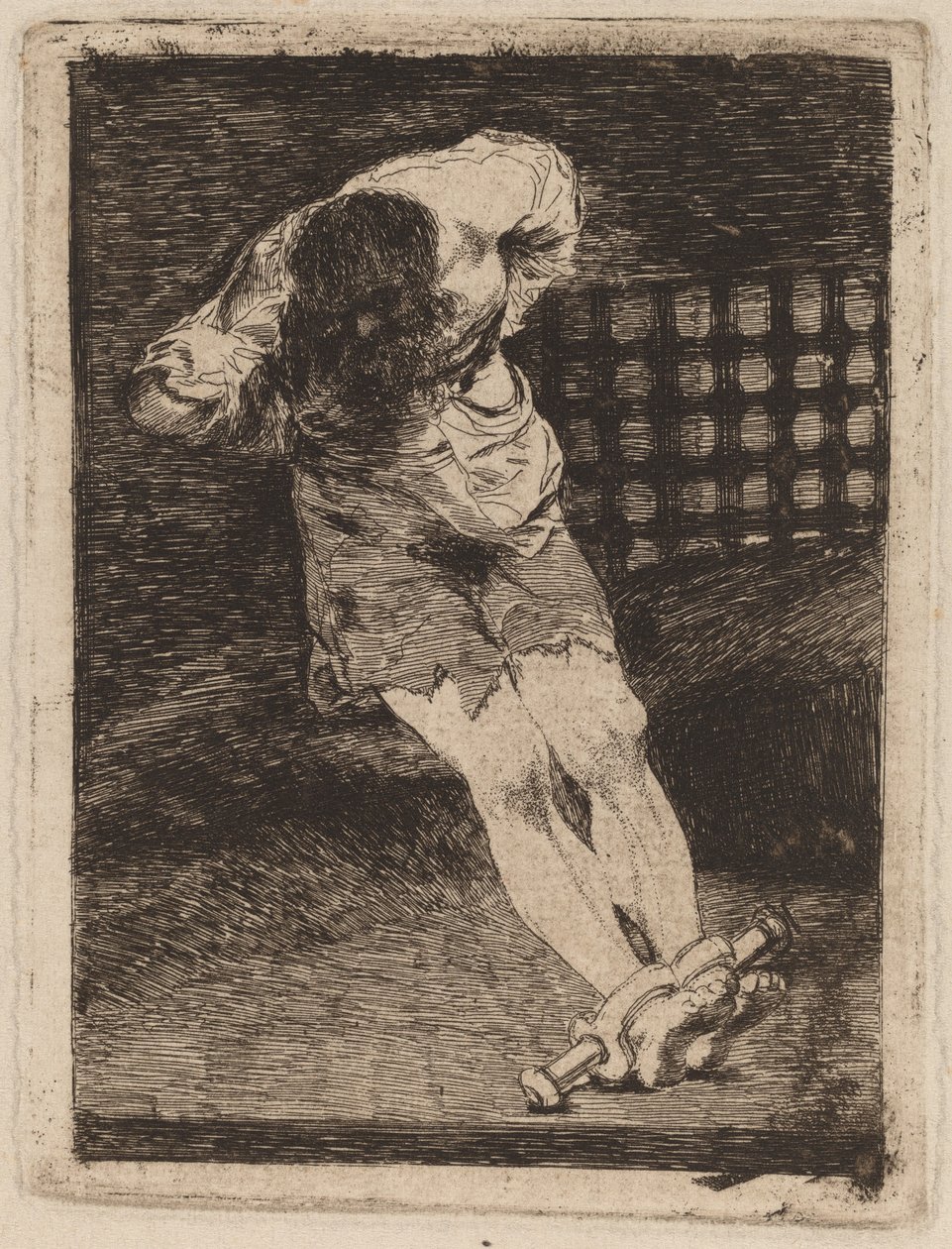 Sikkerheten til en fange krever ikke pine (The Custody of a Criminal Does Not Call for Torture av Francisco de Goya