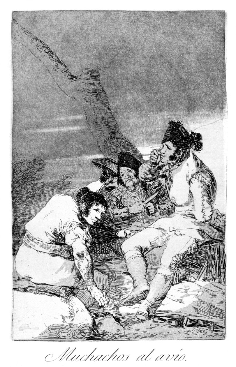 Gutter gjør klar, 1799 av Francisco de Goya