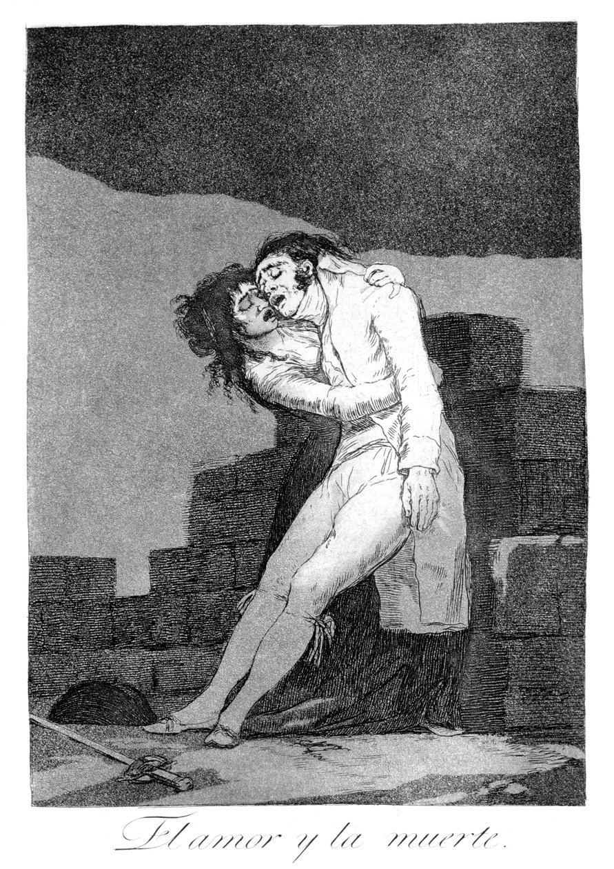 Kjærlighet og død, 1799 av Francisco de Goya