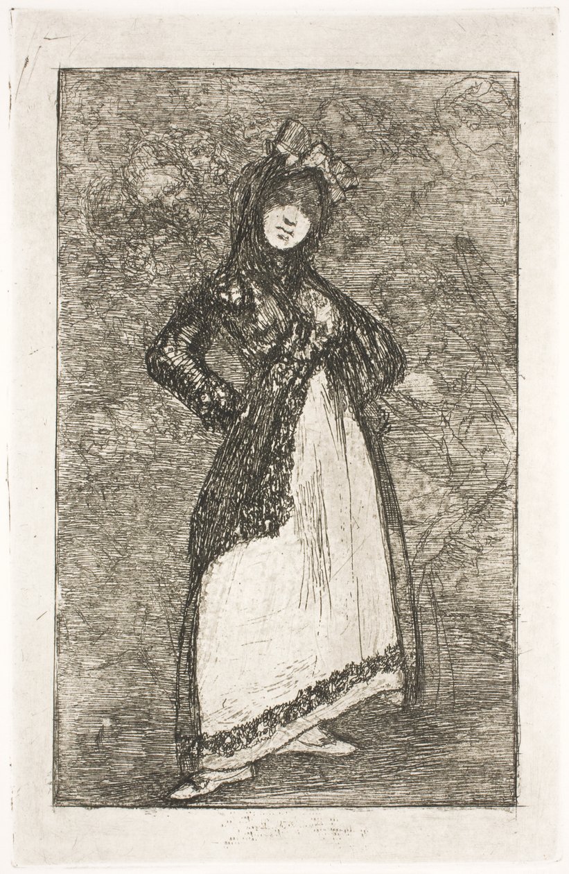 Maja mot en bakgrunn av demoner av Francisco de Goya