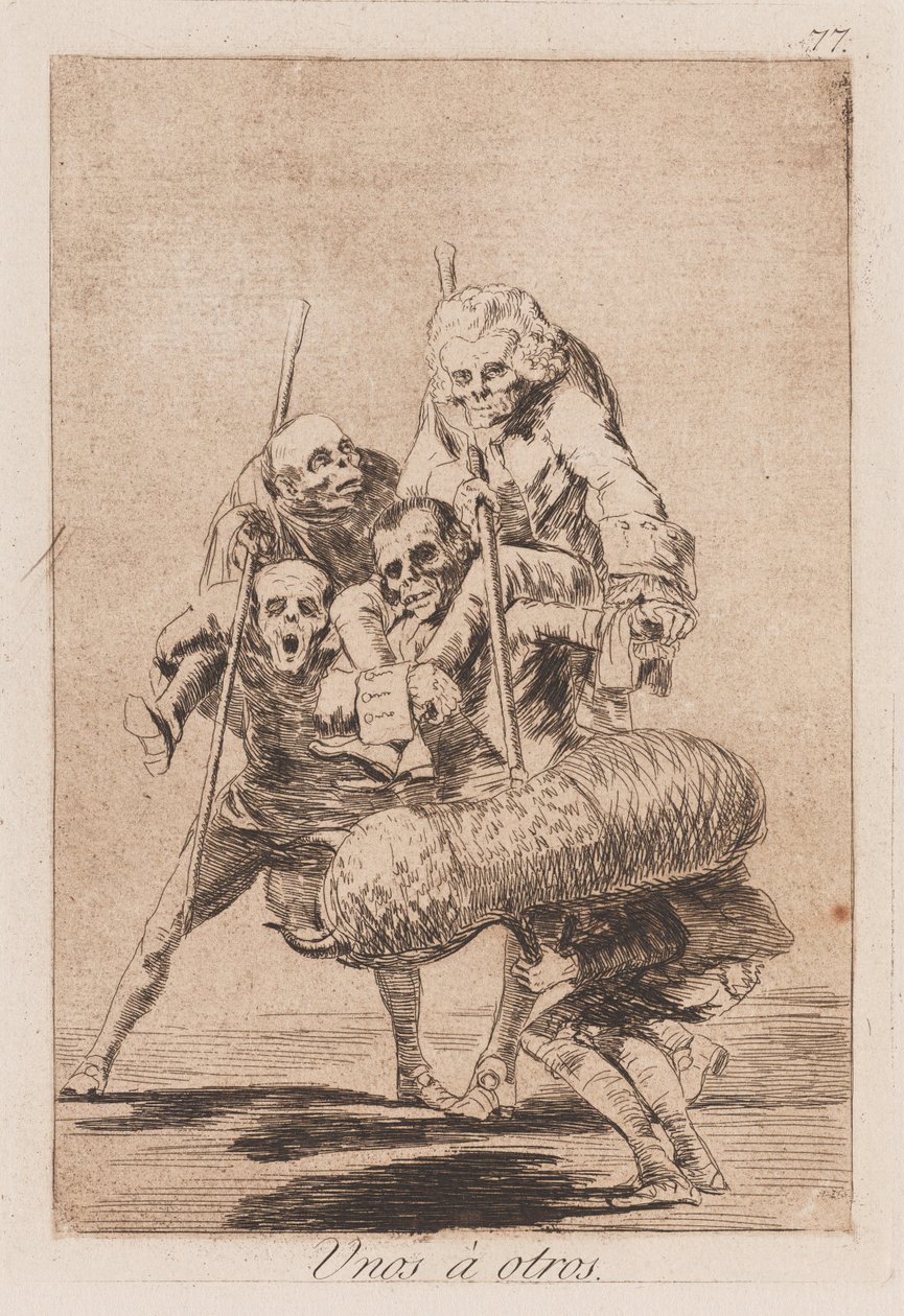Hånt oksekamp, slutten av 1700-begynnelsen av 1800-tallet (trykk) av Francisco de Goya