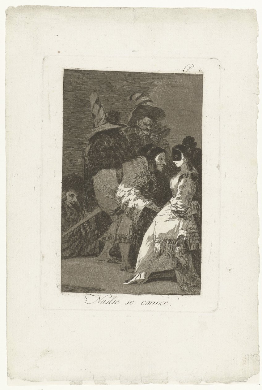 Ingen kjenner seg selv Nadie se conoce (tittel på objekt) Los Caprichos (serietittel) av Francisco de Goya