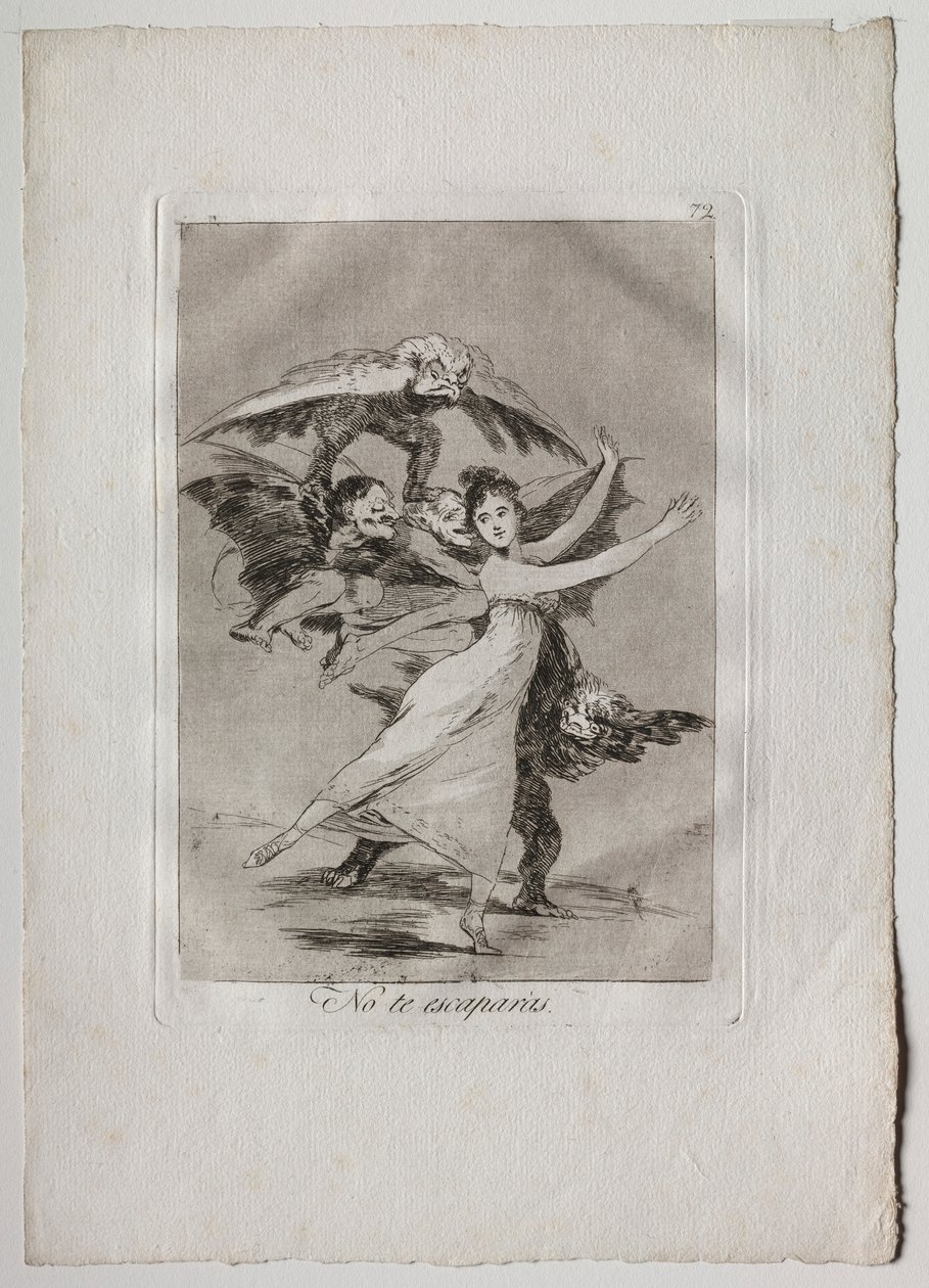 Ochenta Caprichos: You Will Not Escape, 1793-1798. av Francisco de Goya