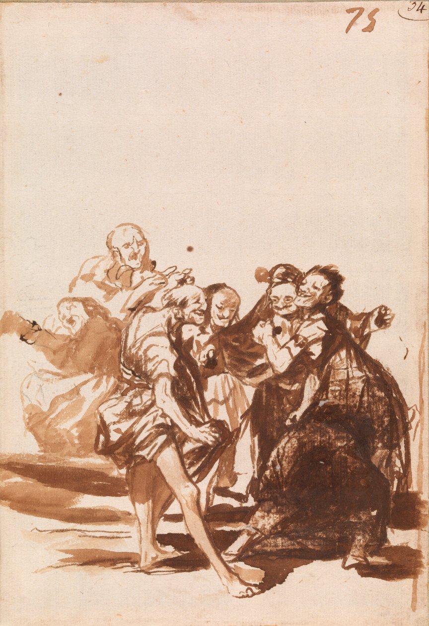 Gamle mennesker som synger og danser av Francisco de Goya