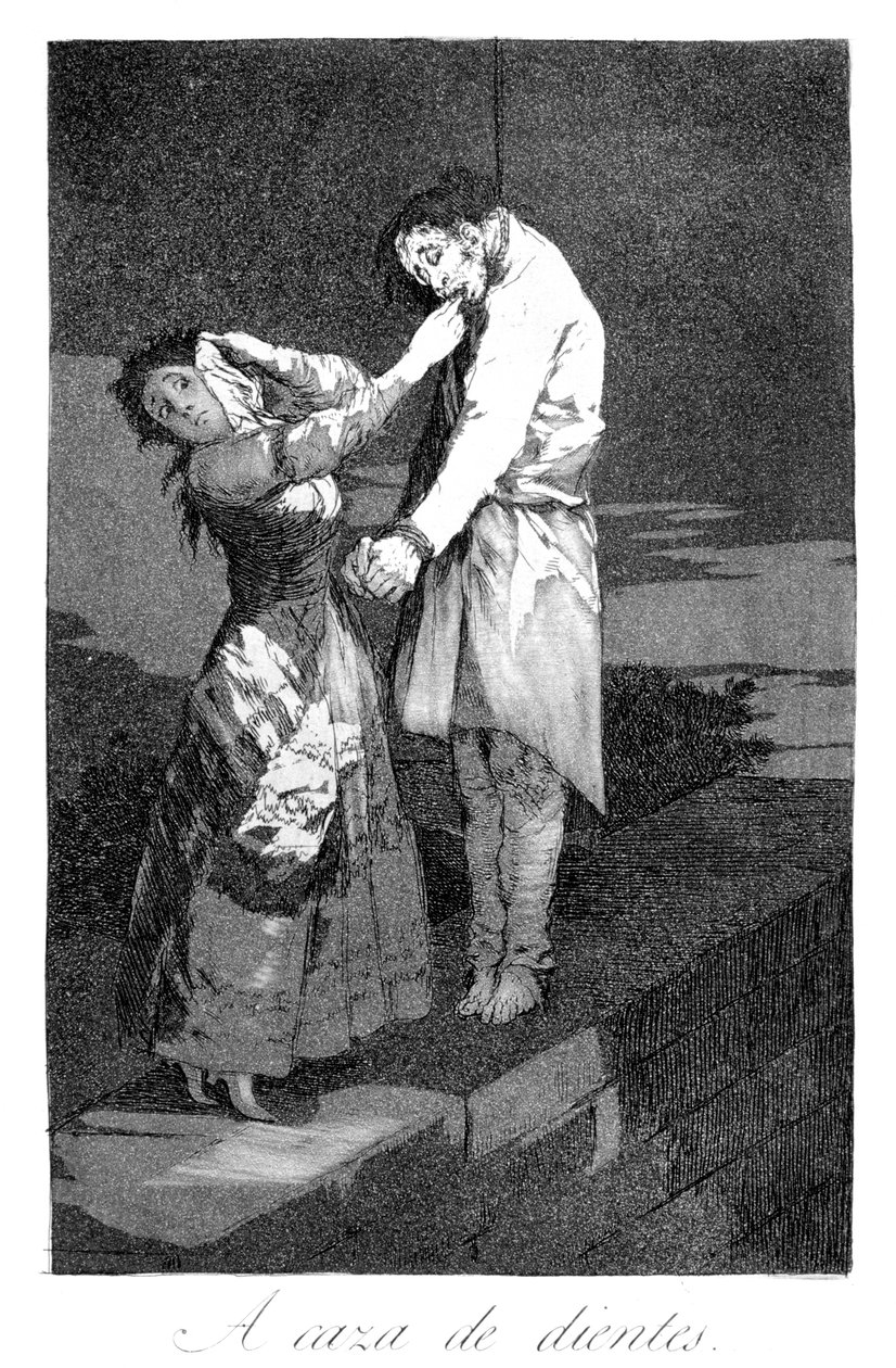 Ute på jakt etter tenner,1799 av Francisco de Goya