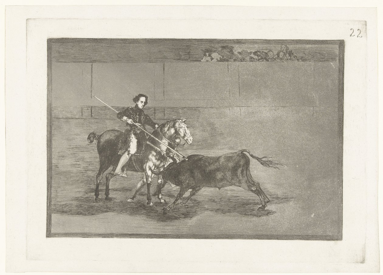Bøttepose i sand van Zaragosa Mandig verdi av den berømte Pajuelera i Zaragoza Tyrefekting (serietittel) Stierenvechten (serietittel) av Francisco de Goya