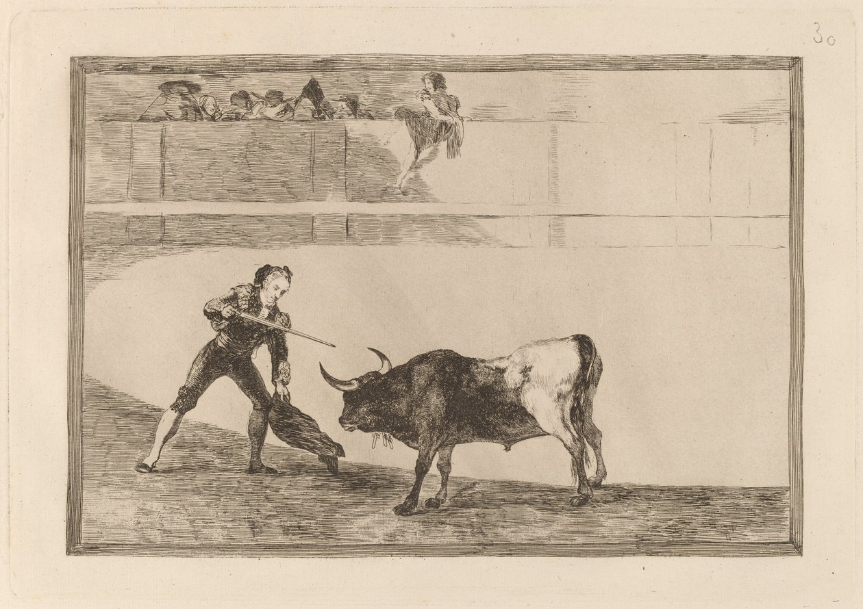 Pedro Romero dreper den stansede oksen av Francisco de Goya