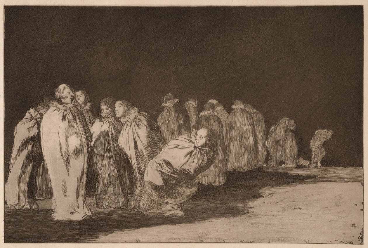 Mennesker i sekker (Los ensacados), fra serien Los Disparates av Francisco de Goya