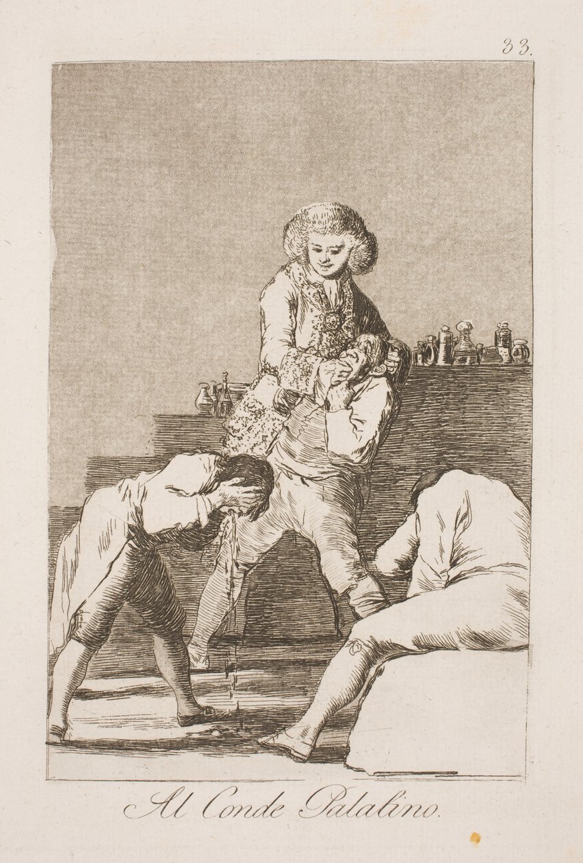 grev Palatine. Utenriksminister Urquijo som kvakksalver av Francisco de Goya
