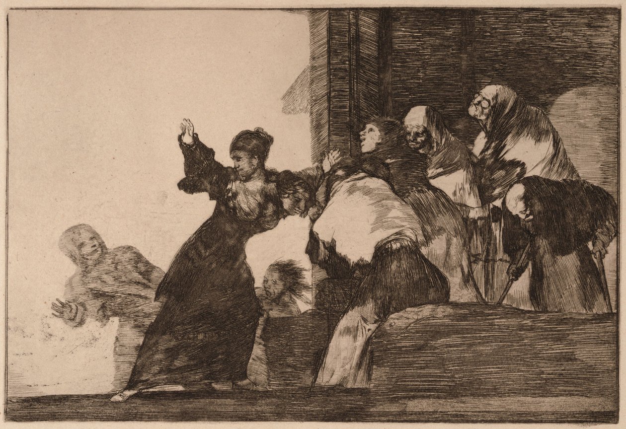 Fattig dårskap (Disparate pobre), fra serien Los Disparates av Francisco de Goya