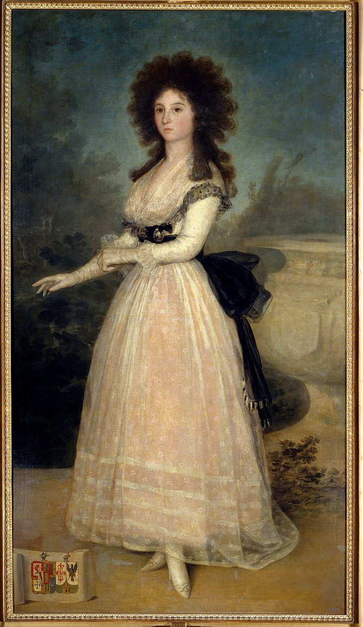 Portrett til fots av Dona Tadea Arias de Enriquez Maleri av Francisco de Goya (1746-1828) (Ec. Esp) Madrid fra 1700-tallet. Musee Du Prado - Portrett i full lengde av Dona Tadea Arias de Enriquez. Maleri av Francisco de Goya (1746-1828) (Spansk skole) 18. av Francisco de Goya