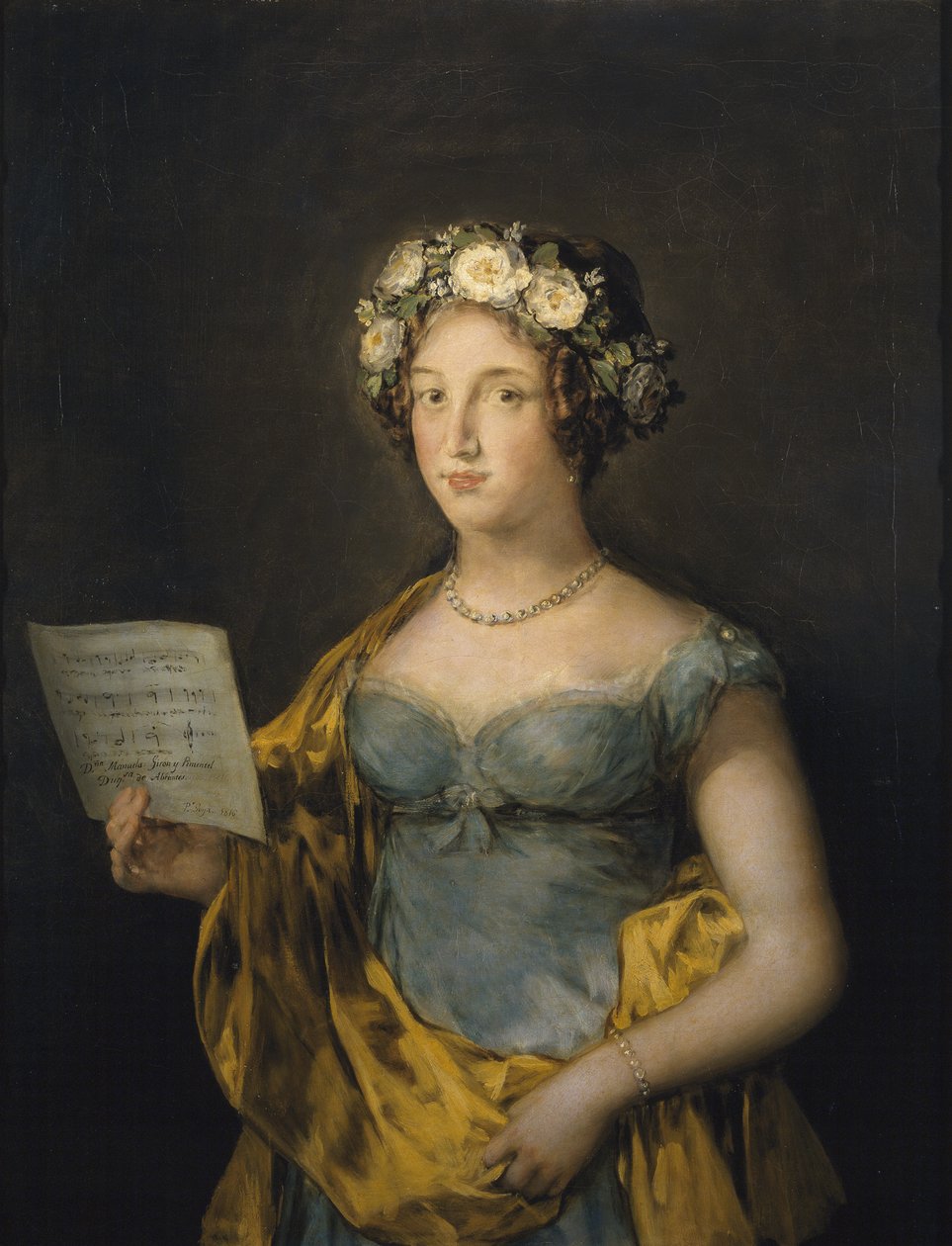 Portrett av Manuela Téllez Girón y Pimentel 1794-1838, hertuginne av Abrantes, 1816 av Francisco de Goya