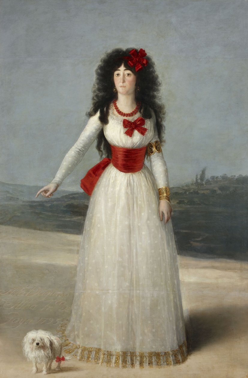 Portrett av Maria Cayetana de Silva 1762-1802, 13. hertuginne av Alba, 1795 av Francisco de Goya