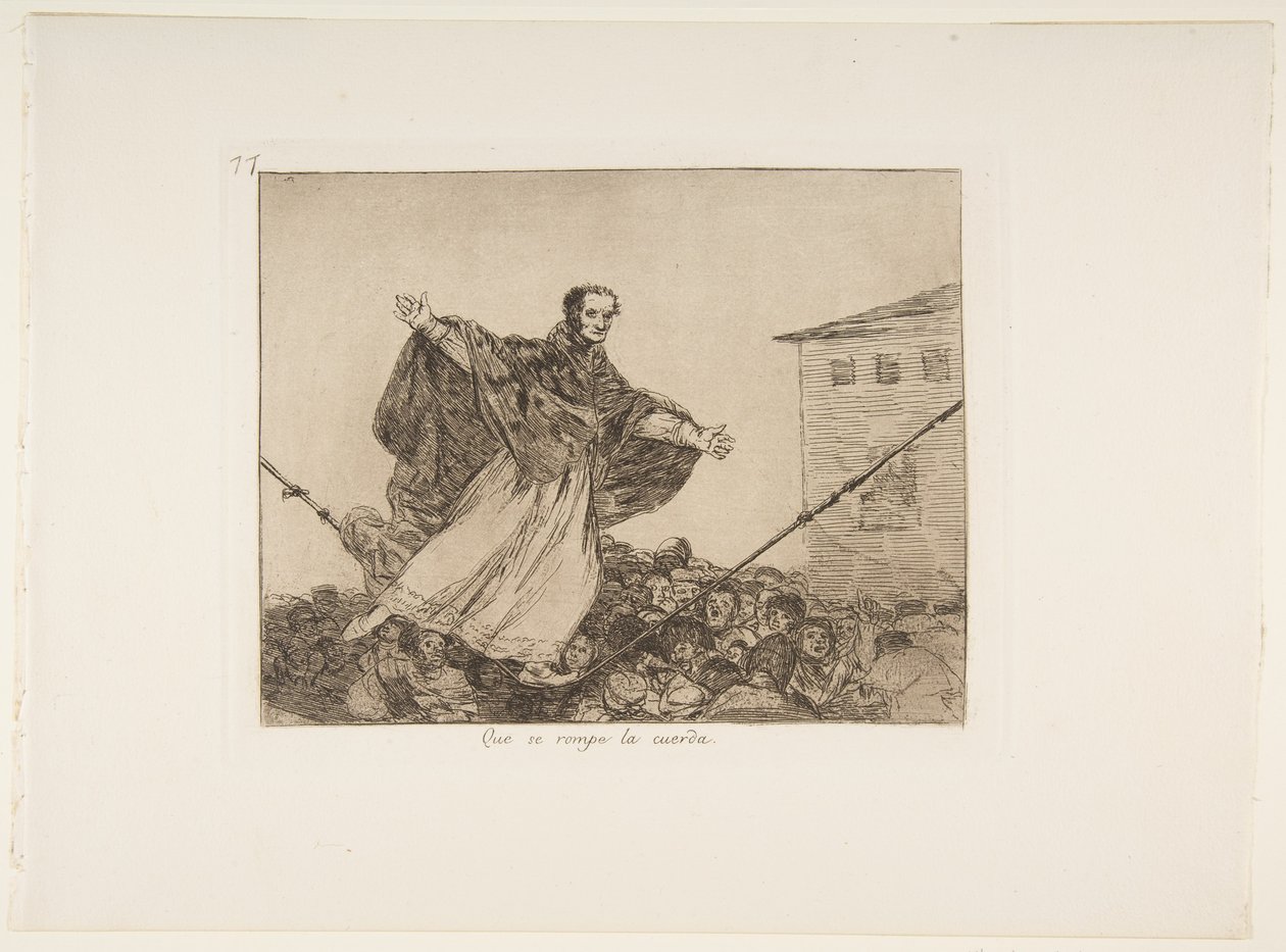Måtte snoren knekke, Plate 77 fra Los Desastres de la Guerra (Krigens katastrofer), etter 1814-15, publisert 1863 (etsing, akvatint eller lavis og tørrnål) av Francisco de Goya