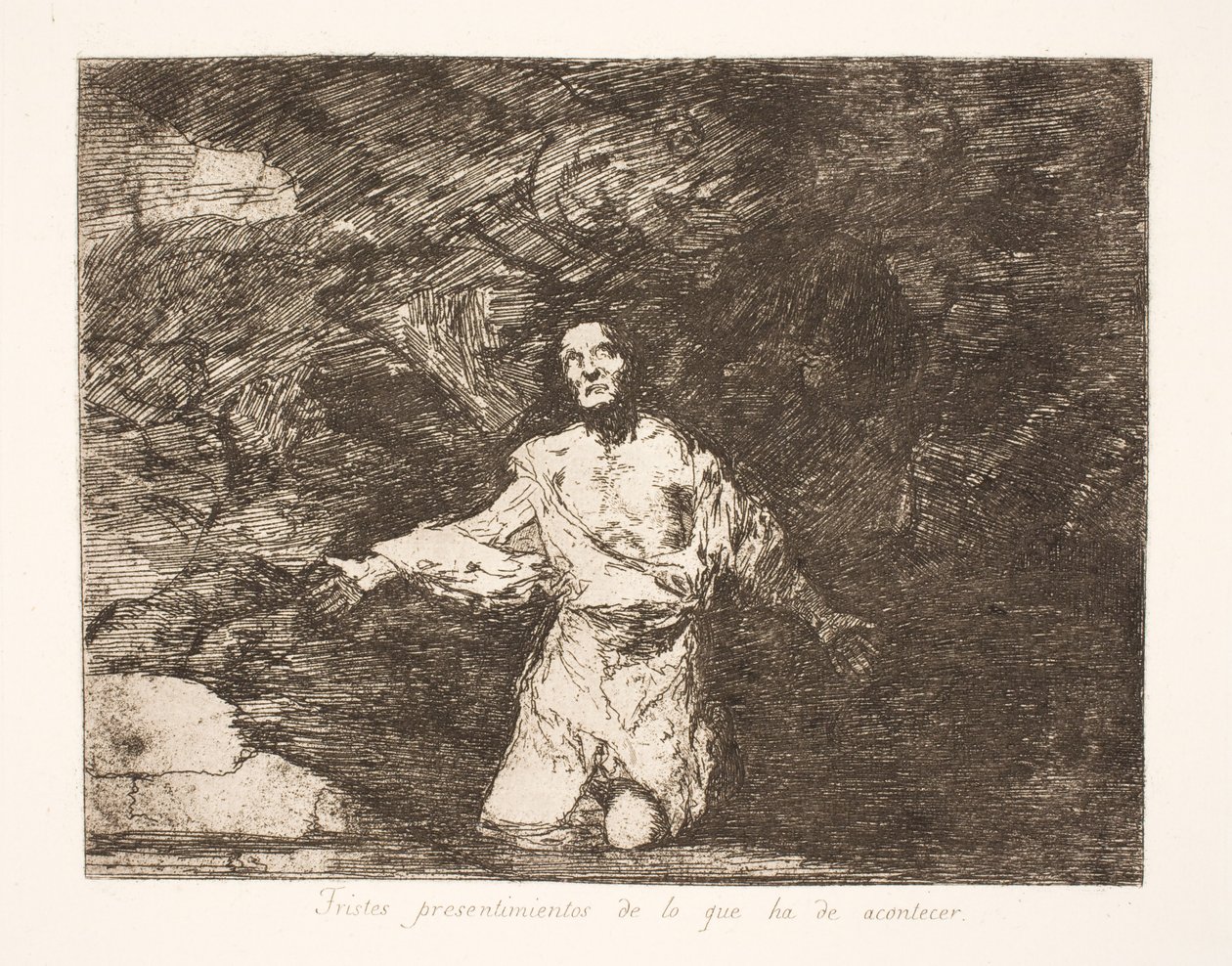 Dyster forutanelse om hva fremtiden vil bringe (1) av Francisco de Goya