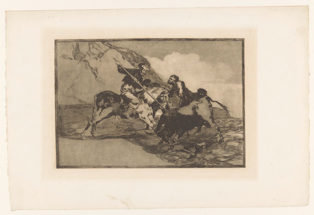 Stierenjacht te paard Hvordan de gamle spanjolene jaktet okser på hesteryggen i markene Stierengevechten (serietittel) La Taureamachie (serietittel) Tyrefekting (serietittel) av Francisco de Goya