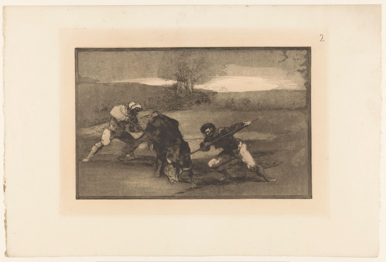 Oksejakt til fots Otro modo de cazar á pai Tyrekamp (serietittel) La Taureaumachie (serietittel) La Tauromaquia (serietittel) av Francisco de Goya