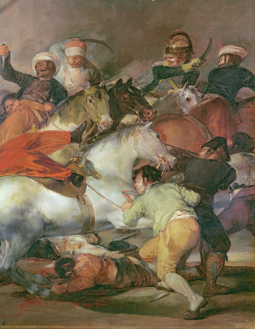 Den 2. mai 1808, Madrid eller slaget ved Mamelukene, detalj nederst til høyre, 1814 olje på lerret av Francisco de Goya