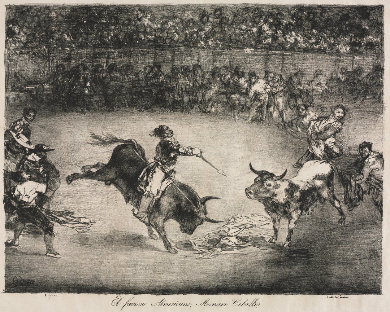 The Bulls of Bordeaux: The Famous American, Mariano Ceballos av Francisco de Goya