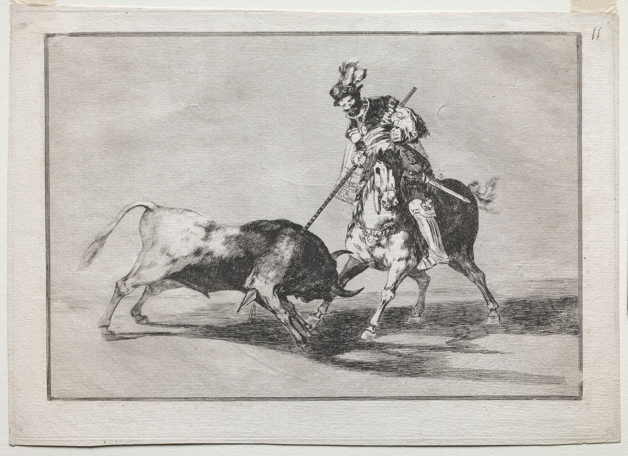 The Cid Campeador Spearing Another Bull, 1815-1816. av Francisco de Goya