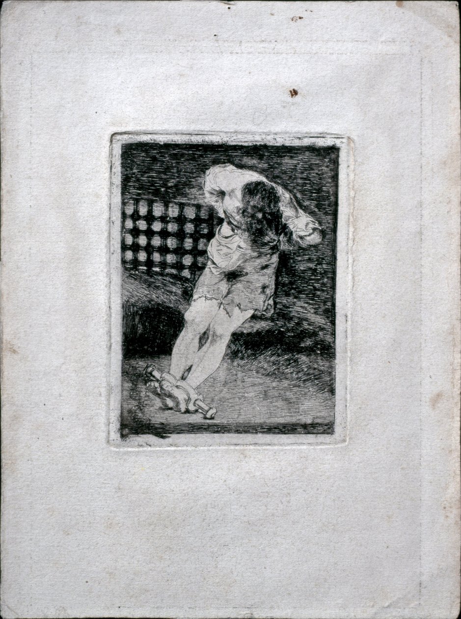 Forvaring av en kriminell krever ikke tortur, ca. 1810 av Francisco de Goya