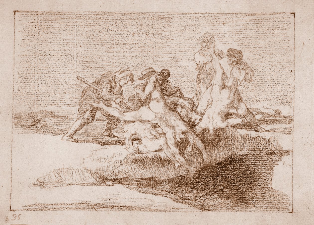 The Disasters of War: Charity (Forberedelsestegning av Francisco de Goya
