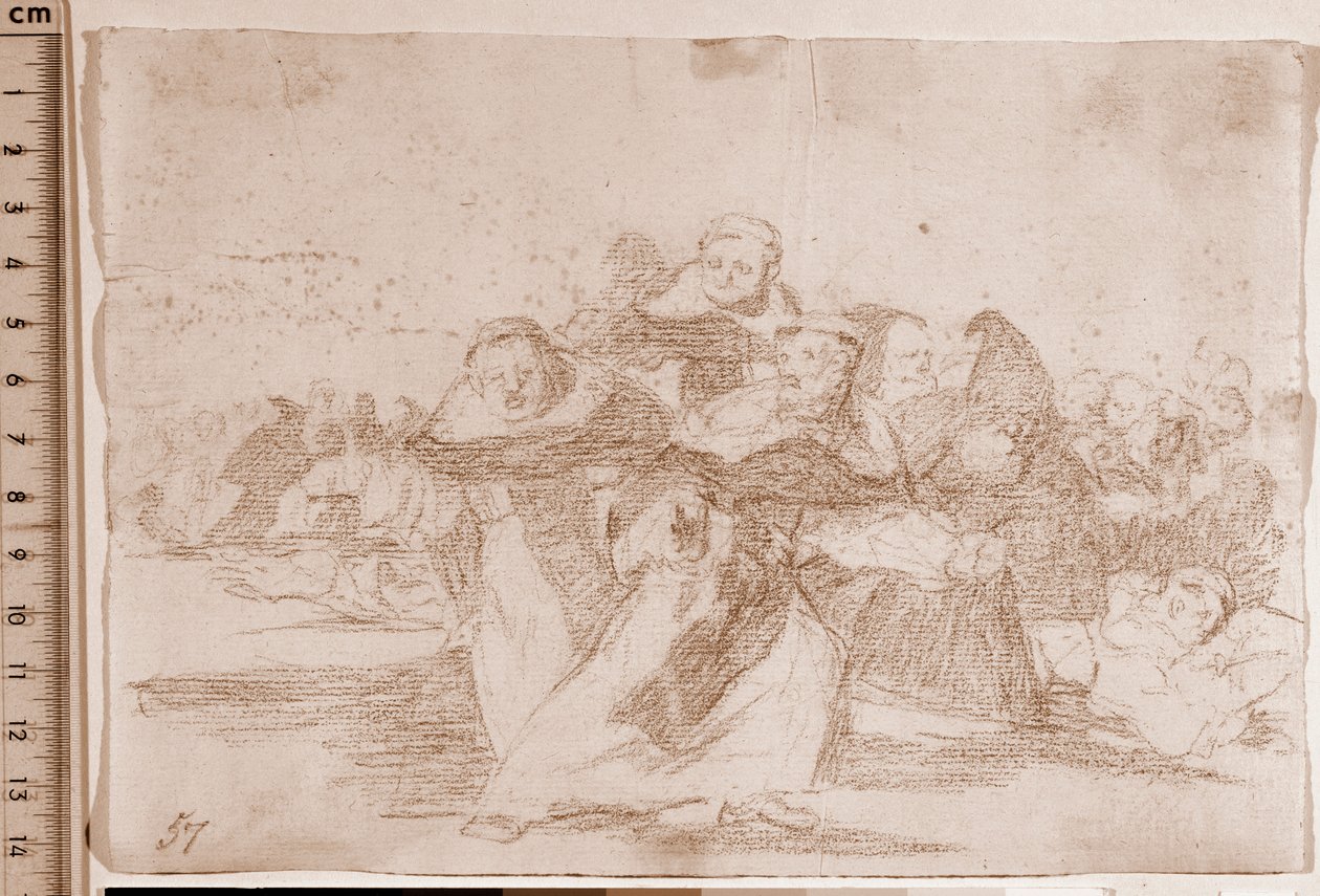 The Disasters of War: Alt er scrambled (forberedende tegning av Francisco de Goya