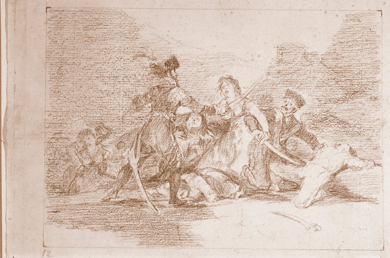 The Disasters of War: Det er allerede for sent (Forberedelsestegning av Francisco de Goya