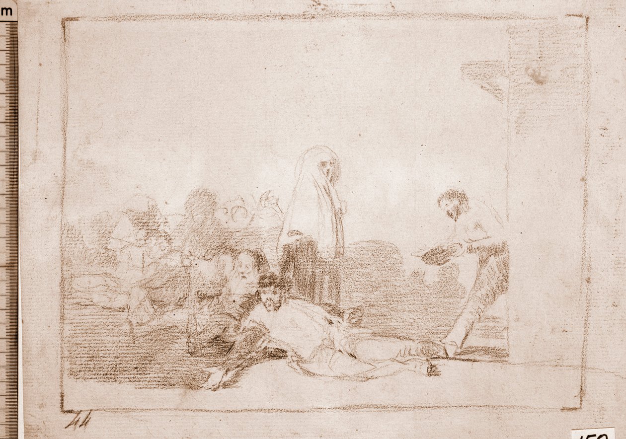 The Disasters of War: Det er ubrukelig å rope (forberedende tegning av Francisco de Goya