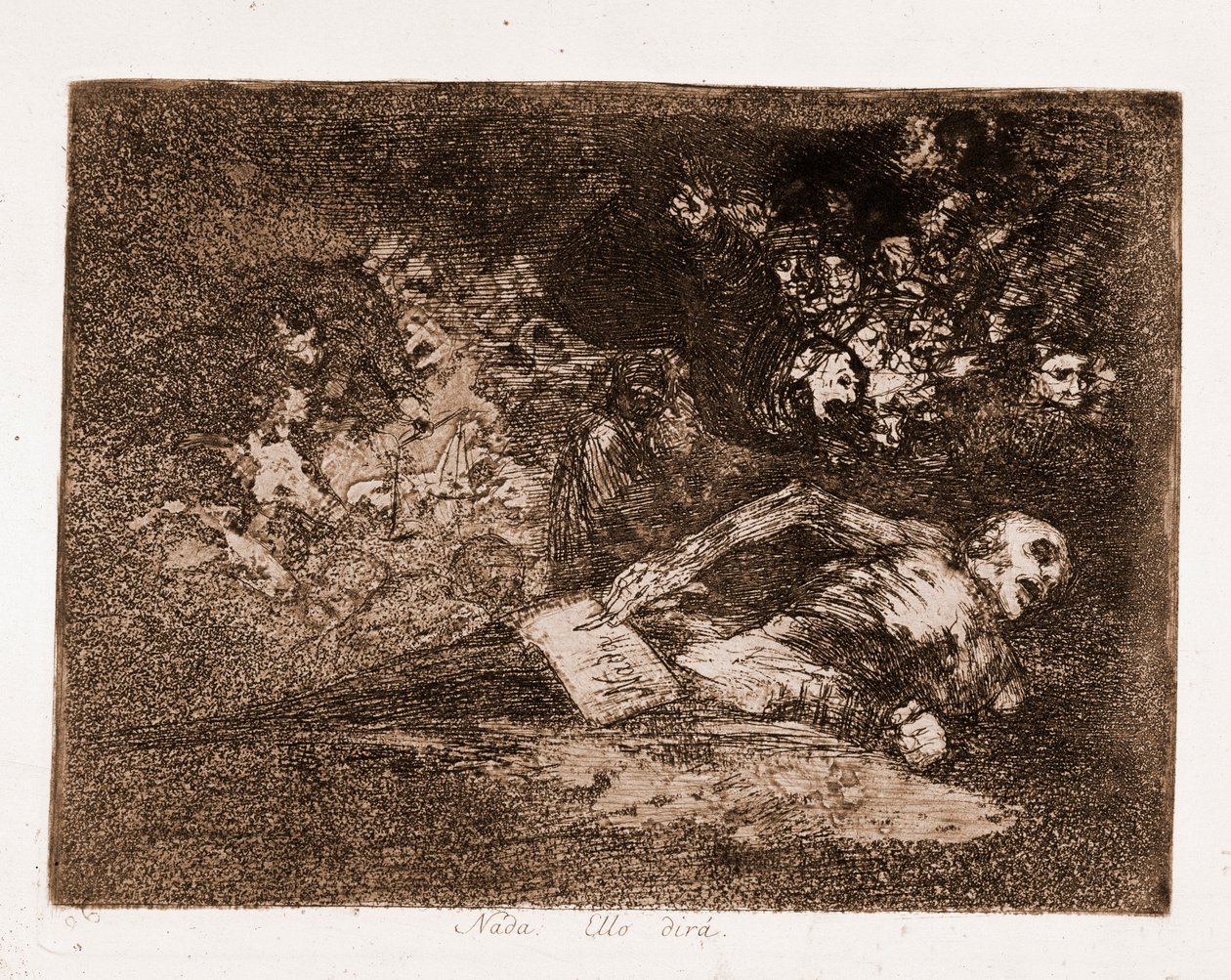 The Disasters of War: Ingenting, det er det han vil si (etsing fra den forberedende tegningen av Francisco de Goya