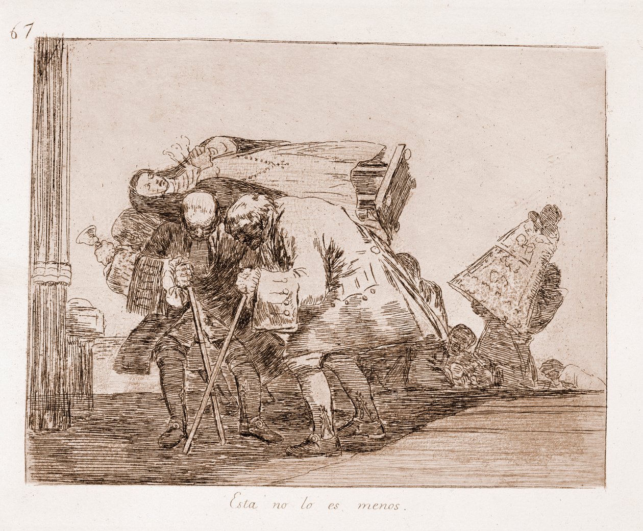 The Disasters of War : Dette er ikke mindre (etsing fra den forberedende tegningen av Francisco de Goya