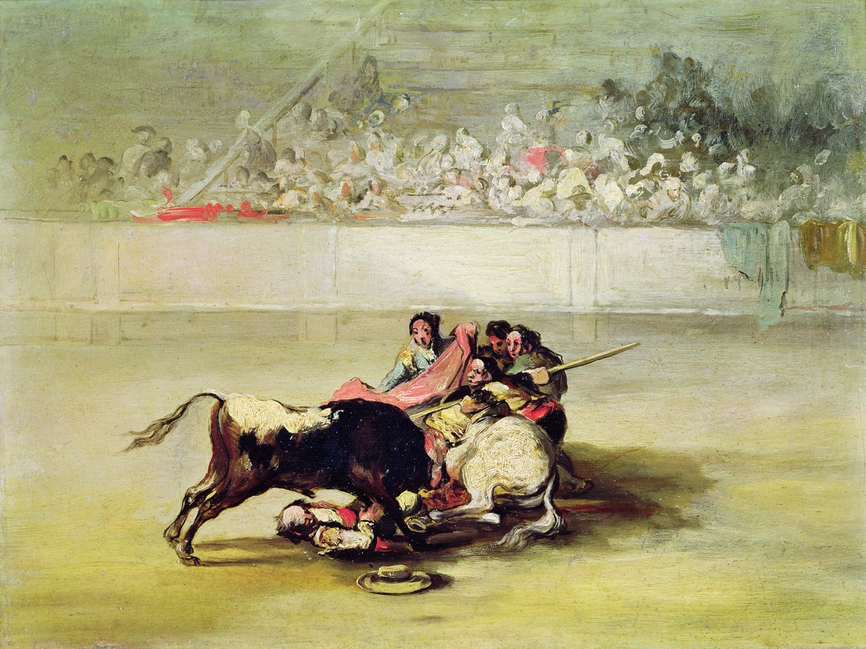 Fallet til en Picador fra hesten hans under en okse av Francisco de Goya