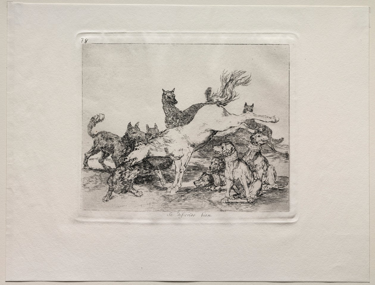 Krigens redsler: Han forsvarer seg godt. av Francisco de Goya