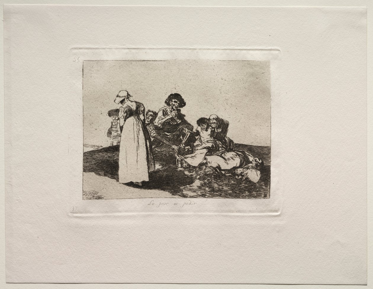 The Horrors of War: The Worst is to Beg. av Francisco de Goya