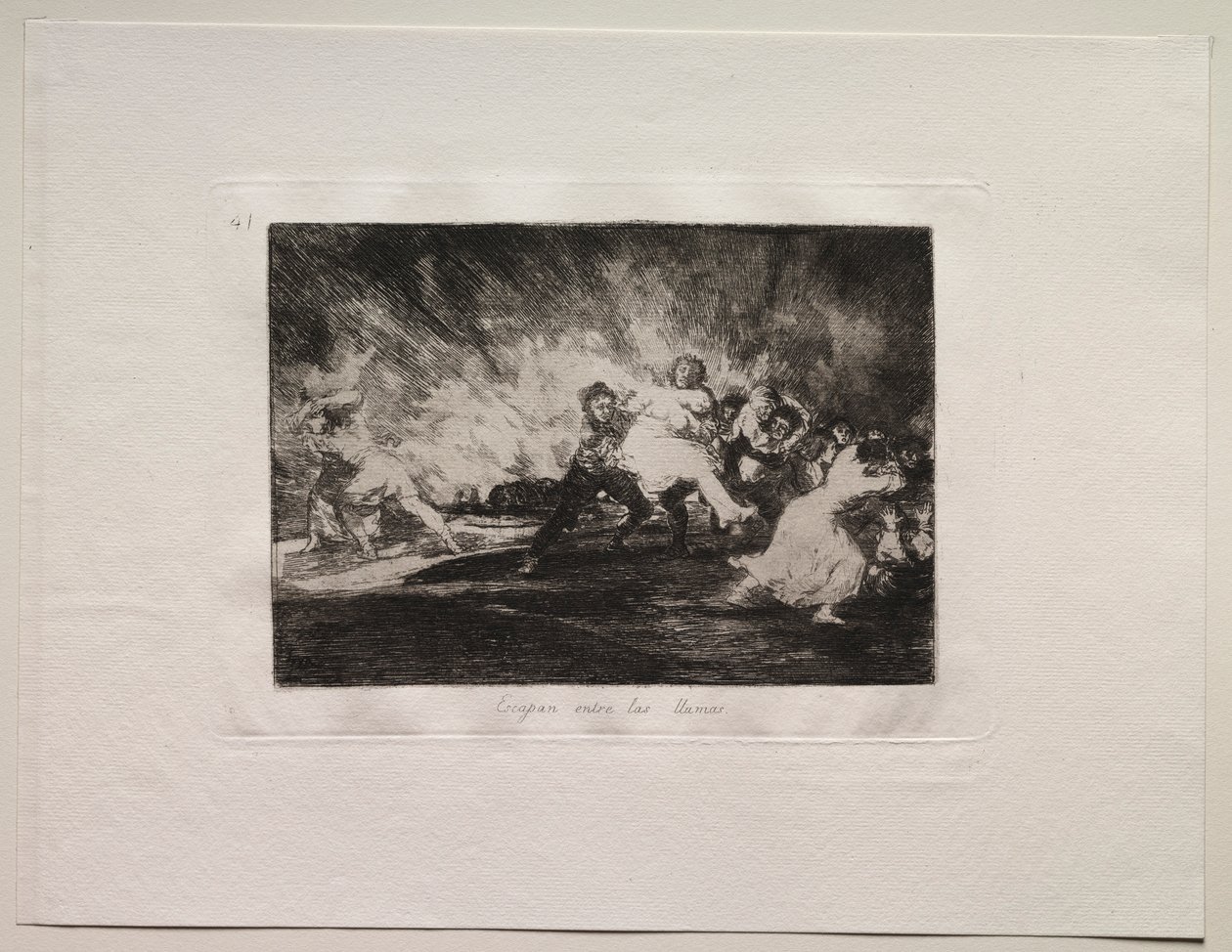 The Horrors of War: They Escape Through the Flames. av Francisco de Goya